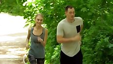 Tall seductive bombshell Nancy peels off her workout clothes and gives her man a stiffie ride in her cum hungry pussy