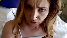 Hot little piece of ass Danni Rivers asks her stepbrother to satisfy her cock hungry bald pussy no strings attached