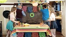 Anya Olsen and her friend Samantha Hayes celebrate Cinco de Mayo with a threesome that keeps it all in the family