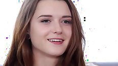 Alex Mae on the casting couch.
