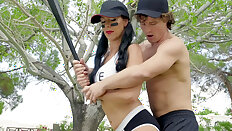 German mom Texas Patti gives blowjob outdoors - Texas Patti