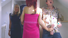 Aylin Diamond almost caught by her stepmom while sucking Danny's cock - Aylin Diamond