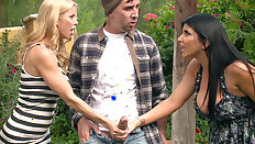 Alexis Fawx and Romi Rain caught pervy hobo in the park - Alexis Fawx,Romi Rain