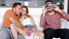 Alex Blake cheats on her BF while he is playing VR machine - Alex Blake