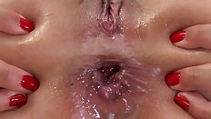 Asian slut Vicki Chase gets anal creampie