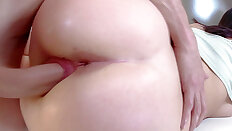 Euro teen babe Amanda Lane taking large rod sideways - Amanda Lane