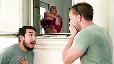 Kyle Mason peeps on Alena Croft taking shower and playing with pussy - Alena Croft