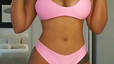 Beautiful brunette in bikini