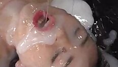 Bukkake Bath - Rin Tomosaki Covered In Cum and Moaning.F70