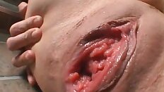 Busty babe with juicy pink pussy