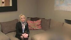 Blonde british amateur rides casting agent