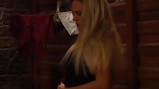 Busty Blonde Mistress Undressed By Slave Maid