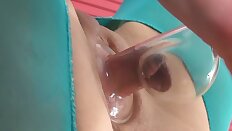 Teen fingerfucks her moist tight pussy