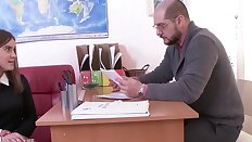 Tricky Old Teacher - Karolin drops her panties