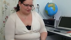 Plump teacher seduces student into sex