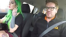 Fake Driving School Wild ride for tattooed busty beauty