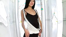 Tall Skinny Brunette Fingering Her Tight Pussy