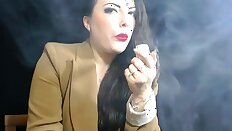 Pipe smoking by Alexxxya the smoke fetish queen