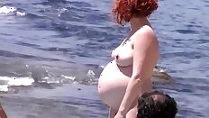 Spy Beach Mature Pregnant Women saggy Tits huge Nipples