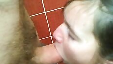 pigtailed teen deepthroats big cock