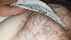 wifes tired resting hairy pussy sticking out of her pantys