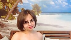 Cutie chubby with Glasses on the webcam.