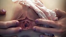 Ashley spreads and gapes her tight little pussy