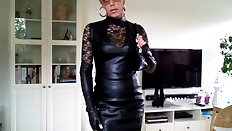Sissy sexy leather dress 1