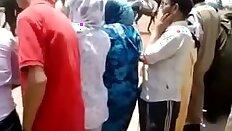 Crazy guy touching dick on the muslim women