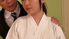 Japanese cosplay babe cocksucking sensei
