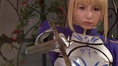 Cosplay asian babe fingered and fucked