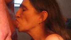 another close up cant keep up swallowing  his cum