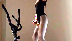 Babe love undress with strap om