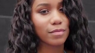 Busty B-Ball Babe. Smoking hot black girl with big tits and a thick ass, show off on the basketball court!