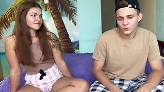 A game of truth or dare turned into sex between stepbrother and stepsister.